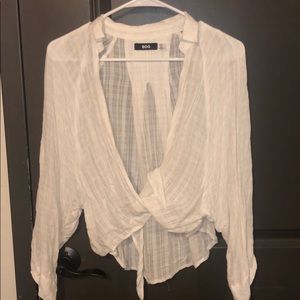 White tie front top